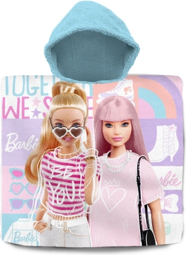 Kinder-Badeponcho mit Kapuze BARBIE aus Baumwolle