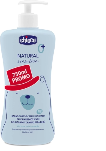 Chicco 2-in-1-Duschgel für Körper und Haare mit Aloe vera und Kamille Natural Sensation 750 ml