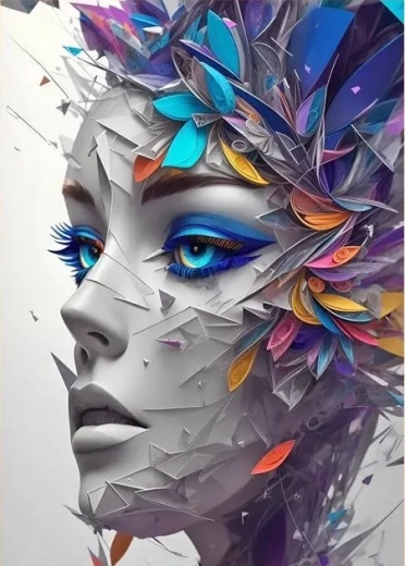 Diamantmalerei – Abstraktes Frauenporträt 30 × 40 cm