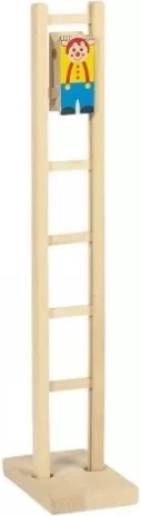 Holzclown auf der Leiter