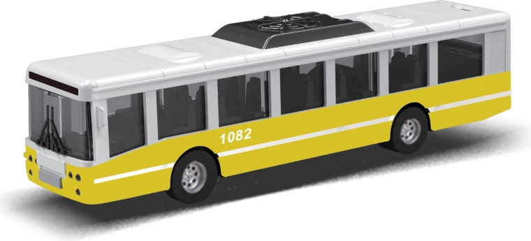 Stadtbus mit Schwungrad 16 cm – gelb