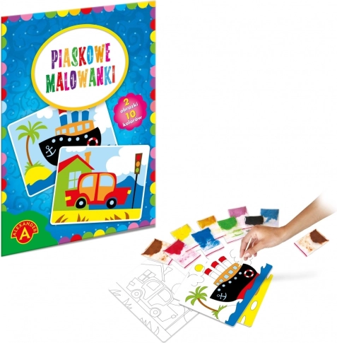 Sandbilder – Schiff, Auto