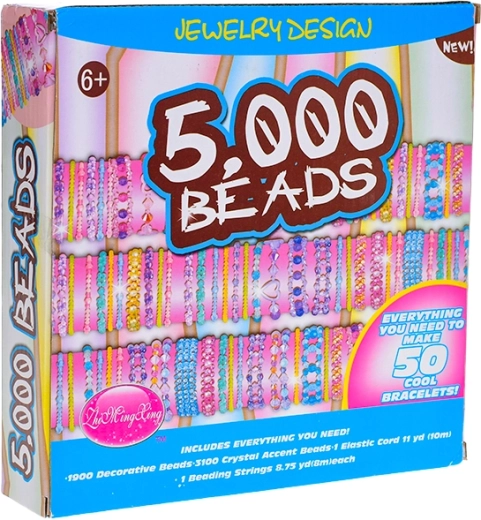 Großes kreatives Set aus Kunststoffperlen für Kinder – 5000 Stück mit Zubehör