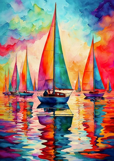 Enjoy Puzzle Bunte Segelboote 1000 Teile