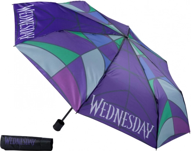Faltbarer Regenschirm mit Wednesday-Motiv