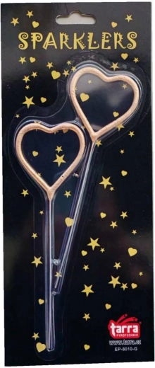 Goldene Herz-Form Wunderkerzen 16,5 cm