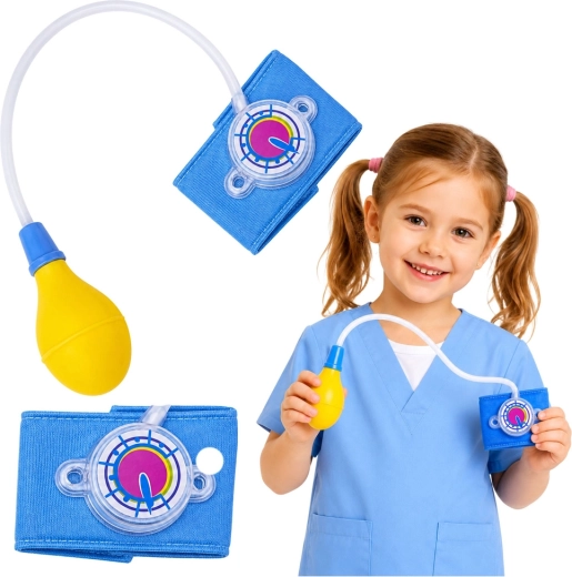 Kinder-Blutdruckmessgerät mit Zeiger und Manschette – blau