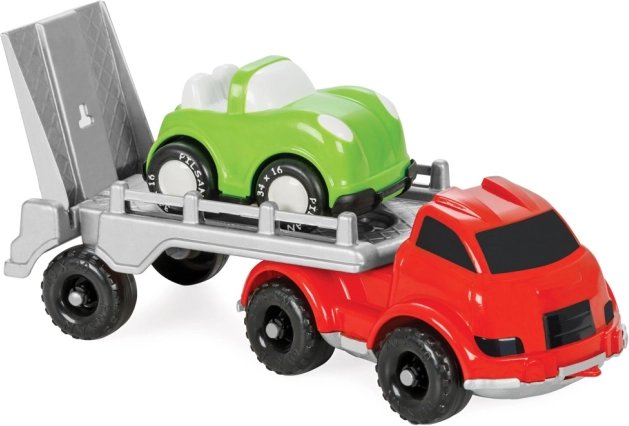 Kunststoff-Kipplaster für den Sandkasten mit kleinem Auto