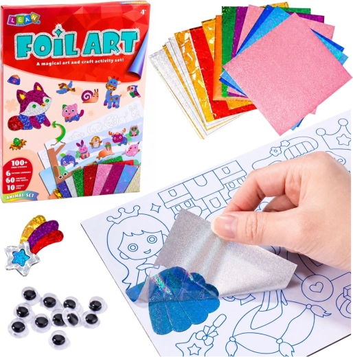 Kreativset Foil Art mit Tieren – glitzerndes Folien-Basteln