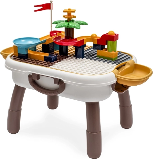 Spieltisch für Kinder Baby Mix – tragbares Konstruktionsset mit Murmelbahn und Aufbewahrungsköfferchen
