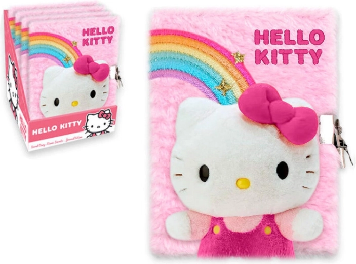 Plüsch-Tagebuch HELLO KITTY A5 mit Reißverschluss