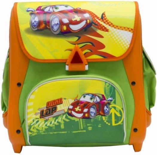 Schulranzen Autos 21 l grün-orange – 1 Stück
