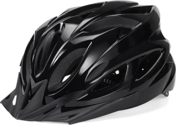 Rennrad-Helm mit Lampe und Verstellung, schwarz