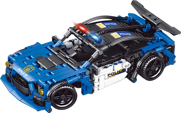 Bausatz für ein ferngesteuertes Polizei-RC-Auto, 24,5 cm