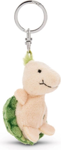 NICI Plüsch-Schlüsselanhänger Schildkröte mit vierblättrigem Kleeblatt 5 cm - 1 Stück