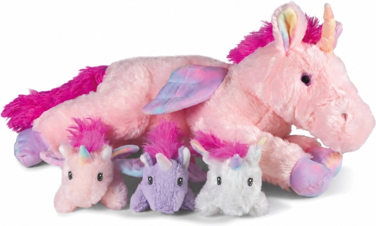 Cozy Noxxiez Plüsch-Set Einhorn-Mama und 3 Babys