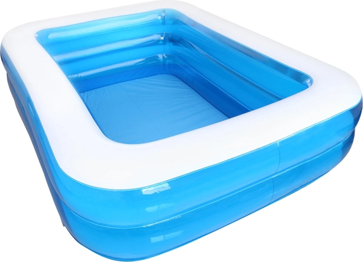 Aufblasbares rechteckiges Schwimmbecken 262 × 175 × 51 cm – türkis mit weißem Rand