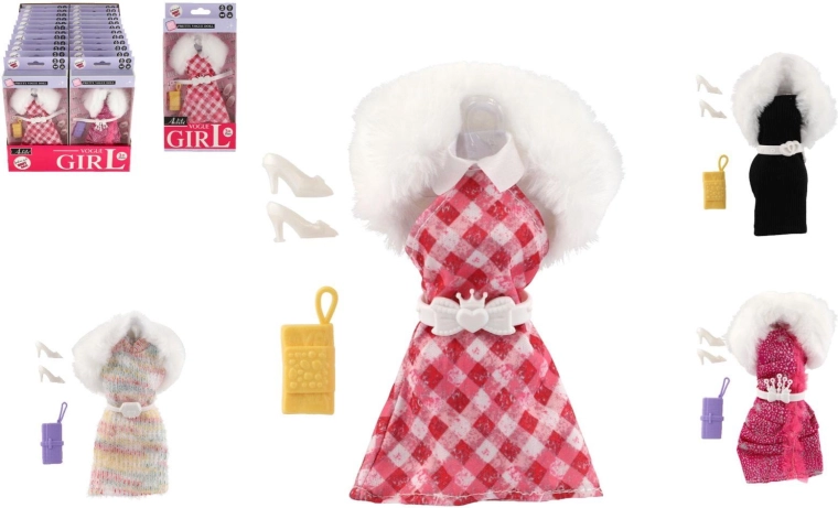 Kleider und Accessoires für 30‑cm-Puppen – Mix aus Outfits in der Schachtel