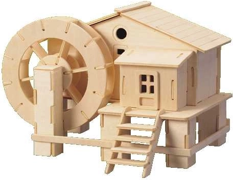 Holz 3D-Puzzle Wassermühle