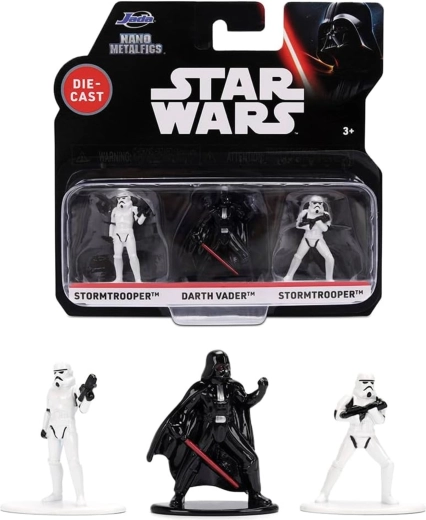 Set mit 3 Figuren STAR WARS: Darth Vader und 2× Stormtrooper – Jada Toys Nano Metalfigs