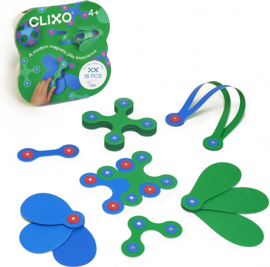 Clixo Itsy grün-blaue magnetische Bausteine 18 Stk.