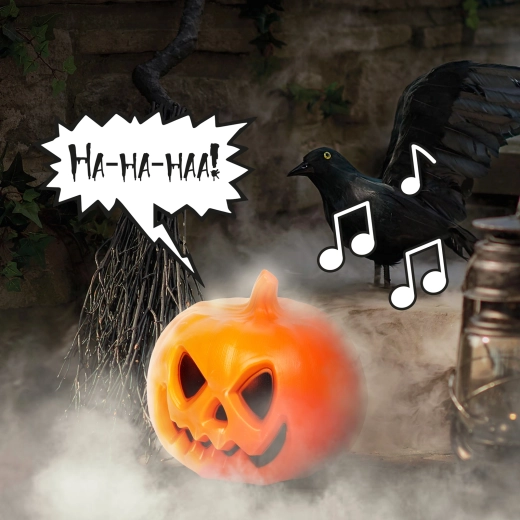 Halloween-Kürbislaterne mit Soundeffekt und LED