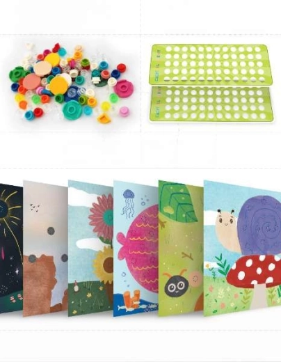 Bilder gestalten, indem Löcher mit Bausteinen gefüllt werden