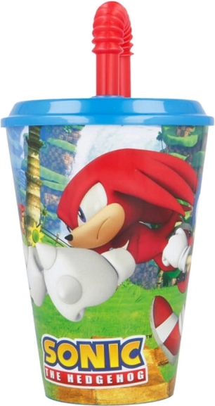 Kinder Trinkbecher mit Strohhalm Sonic the Hedgehog