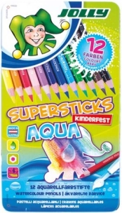 Aquarell-Buntstifte JOLLY Supersticks Aqua, 12 Farben in Metallbox