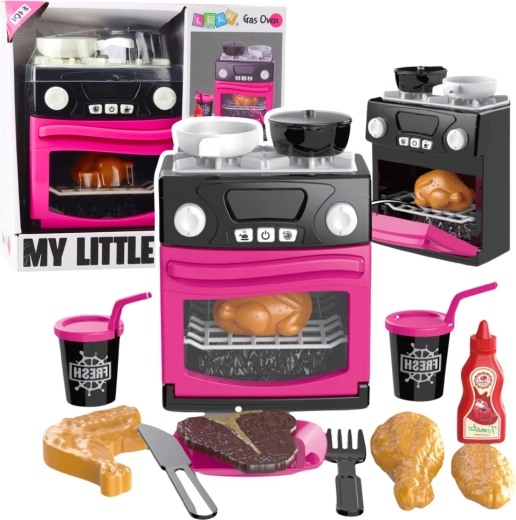 Kinderküche mit Ofen My Little Home – rosa mit Licht und Sound