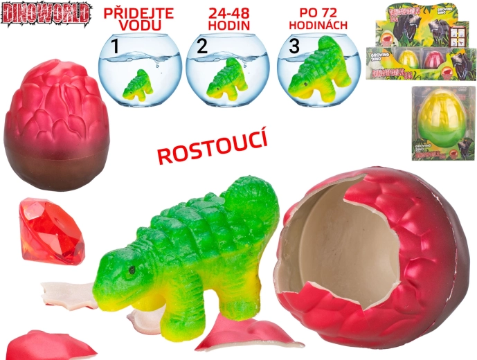 Dinoworld schlüpfender und wachsender Dinosaurier mit Edelstein
