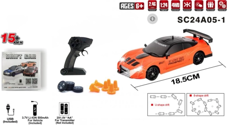 RC-Driftauto 4x4 mit Fernsteuerung