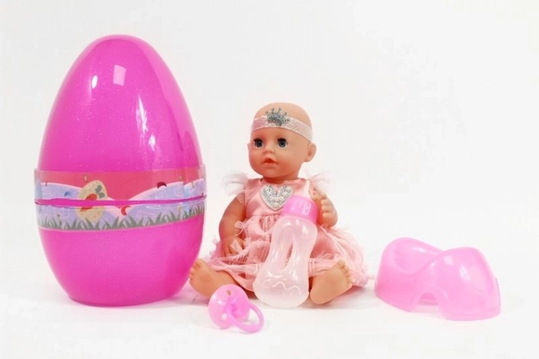 Puppe 25 cm mit Töpfchen-Set in eiförmiger Verpackung