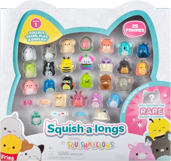 Squishmallows Squish-a-longs Set mit 25 Mini-Figuren mit Zubehör