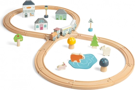 Holzeisenbahn am Wald