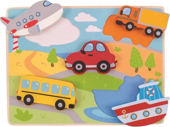 Holz-Steckpuzzle Fahrzeuge BIGJIGS TOYS
