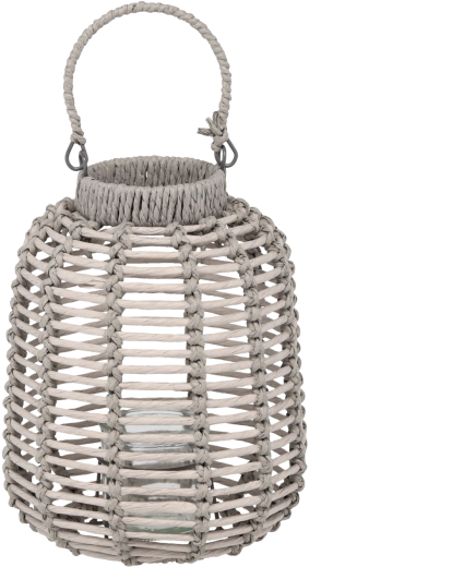 Geflochtener Lampion 22 × 27 cm grau
