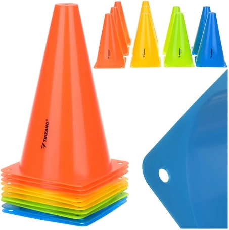 Trainingskegel 10 Stk. TRIZAND 23 cm – bunte Sportmarkierungen