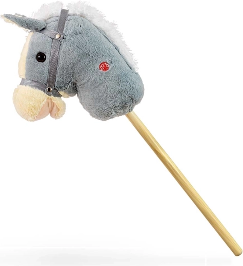 Milly Mally Plüschpferd auf einem Stock Grey