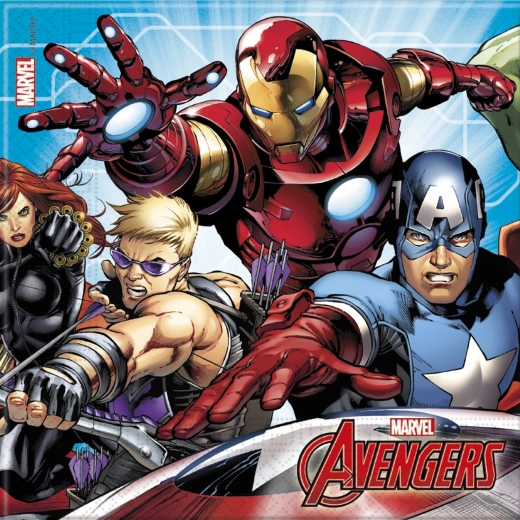 Mighty Avengers Papier-Servietten 33 × 33 cm, 2-lagig (20 Stk.)