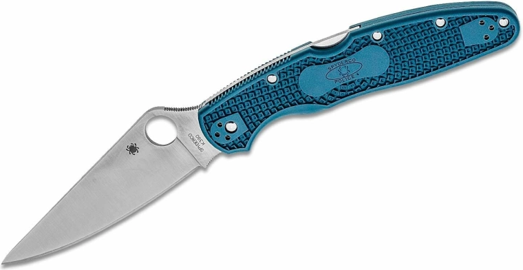 Spyderco Police 4 Lightweight Klappmesser K390, blaues FRN-Griffstück
