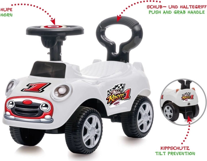 JAMARA Rutschfahrzeug und Lauflernhilfe Mini Racer 2 in 1, weiß