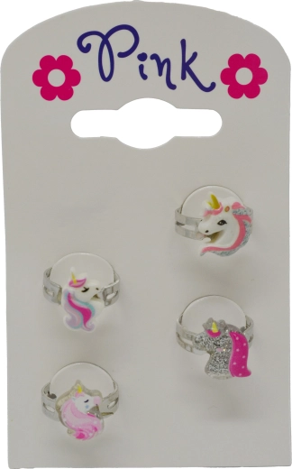Set aus Kinder-Ringen mit Einhorn, 4 Stk.