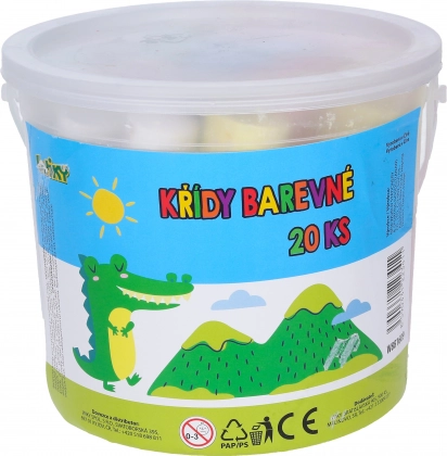 Runde Straßenkreiden 20 Stück im Eimer