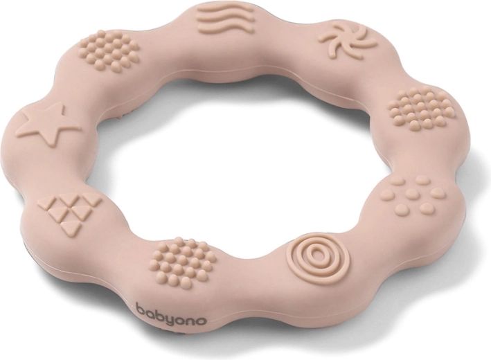 Babyono Silikon-Beißring Kreis beige
