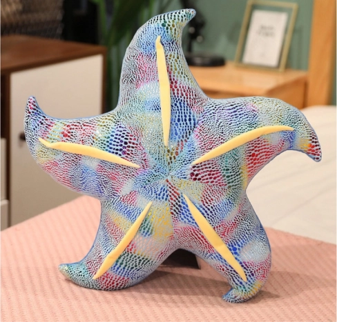 Plüsch-Seestern blau Kissen 20 cm