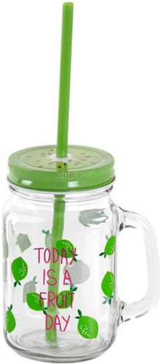 TORO Glas mit Strohhalm Obst 450 ml