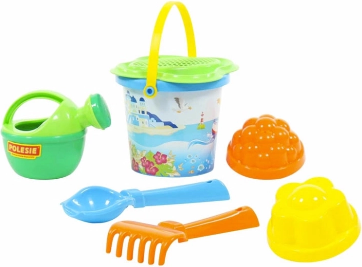 Sandspielset mit kleinem Eimer und Sieb