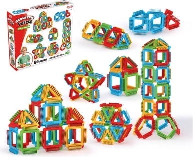 Baukasten geometrisches Puzzle mit 64 Teilen