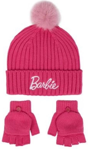 BARBIE Winter-Set – Mütze und Handschuhe für Kinder von 5–8 Jahren